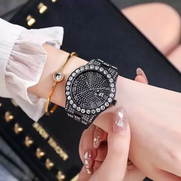Iced Out Black Diamond Watch