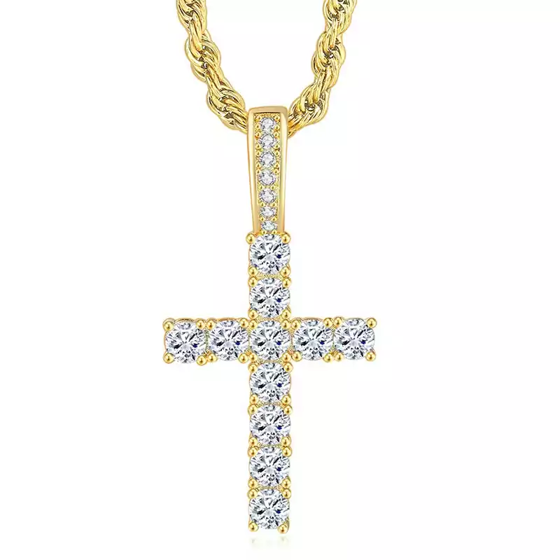 Iced Out Gold Cross