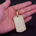 iced out dog tag pendant