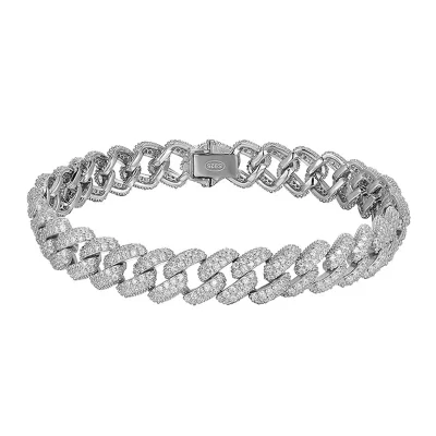 Iced Out Cuban Bracelet Silver