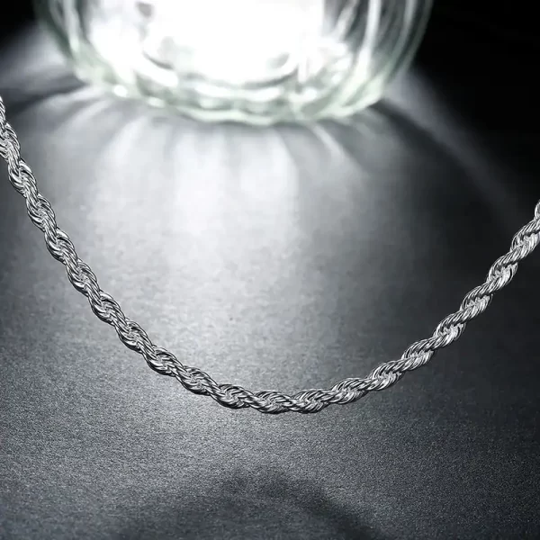 Iced Out Silver Rope Chain