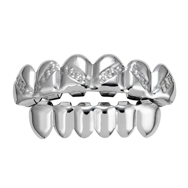 Silver Plated Iced Out Grillz